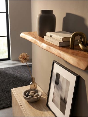 KADIMA DESIGN Wandregal mit Baumkante Massivholz 80 cm, Design Schweberegal