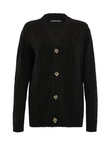 Threadbare Strickjacke THB Tanzanite Cable Button Up Cardigan Black in Black
