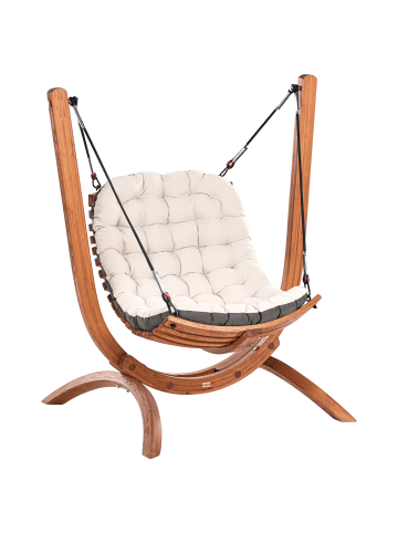 Beliani Gartenschaukel ALLISTE in Braun/Beige/Grau - (W) 125 x (H) 142 x (L) 100 cm