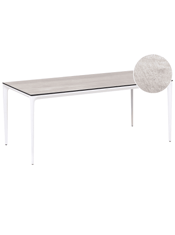 Beliani Esstisch SOVARETO in Grau/Weiß - (W) 90 x (H) 75 x (L) 180 cm