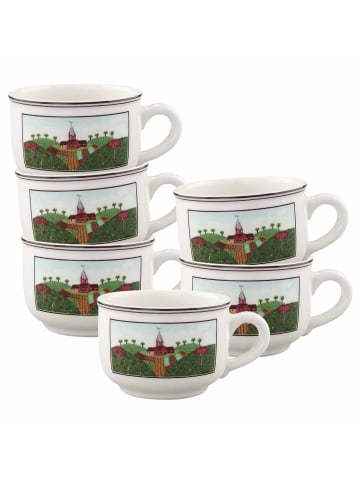 Villeroy & Boch 6er Set Teetassen Design Naif 250 ml in bunt