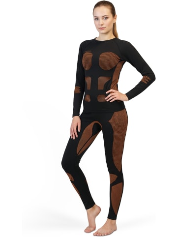 normani 2 x Thermounterhose Lange Skiunterwäsche für Damen in Orange
