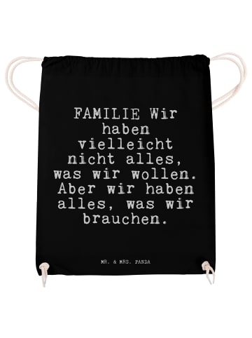 Mr. & Mrs. Panda Jutebeutel FAMILIE Wir haben vielleicht... mit ... in Schwarz