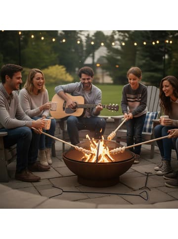 relaxdays Feuerschalen-Funkenschutz in Schwarz - Ø 80 cm