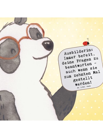Mr. & Mrs. Panda Holzuntersetzer Spruch Ausbilderin Geduld mit S... in Weiß