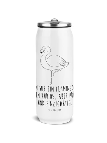 Mr. & Mrs. Panda Thermobecher Flamingo Classic mit Spruch in Weiß