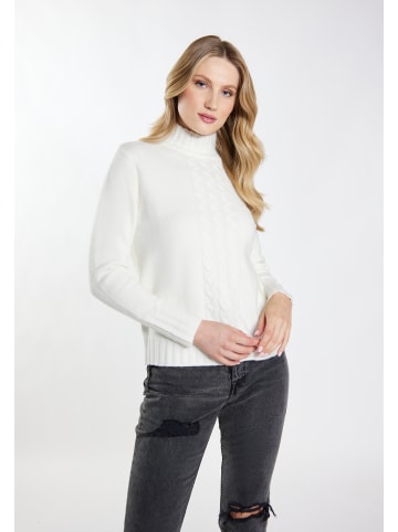 DreiMaster Damen Strickpullover in Wollweiss