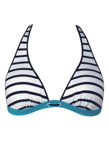 SUNFLAIR Mix&Match Bikini Top in nachtblau/weiß