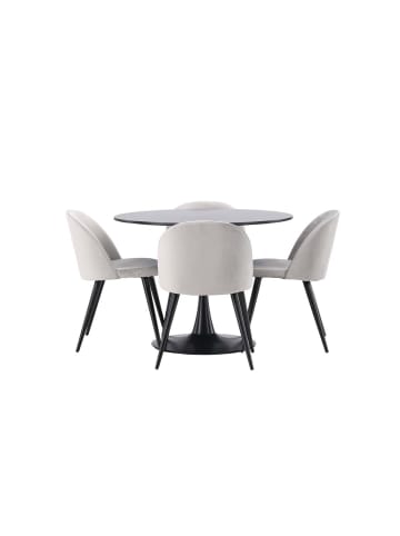 ebuy24 Essgruppe Glade 6 (5-teilig) Schwarz 100 x 100 cm