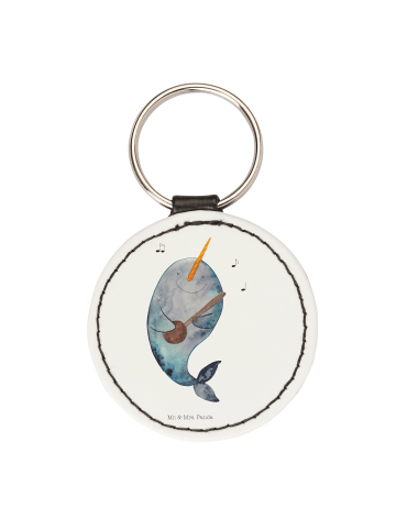 Mr. & Mrs. Panda Anhänger Narwal Gitarre ohne Spruch in Weiß