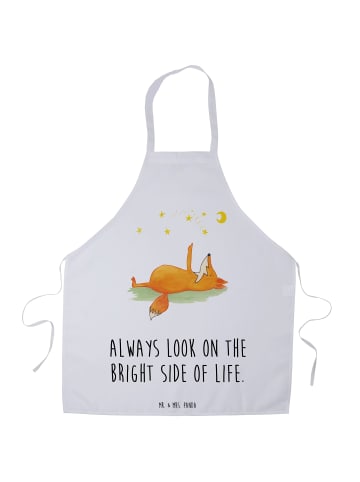 Mr. & Mrs. Panda Schürze Fuchs Sterne mit Spruch in Weiß