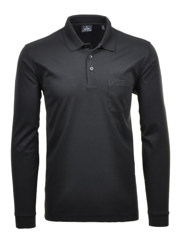 Ragman Poloshirt Langarm in Schwarz