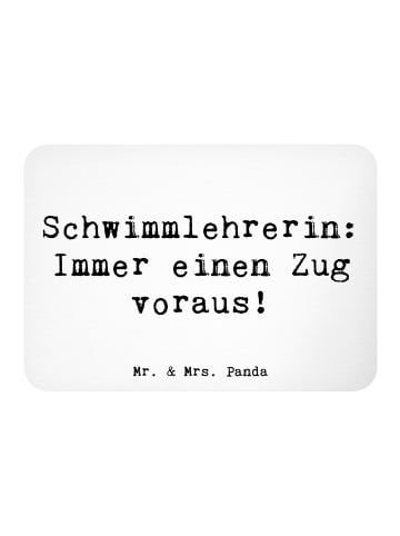 Mr. & Mrs. Panda Magnet Spruch Schwimmlehrerin Zug voraus mit Sp... in Weiß