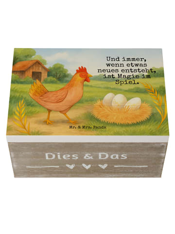 Mr. & Mrs. Panda Kiste Huhn Stolz Design mit Spruch in Weiß