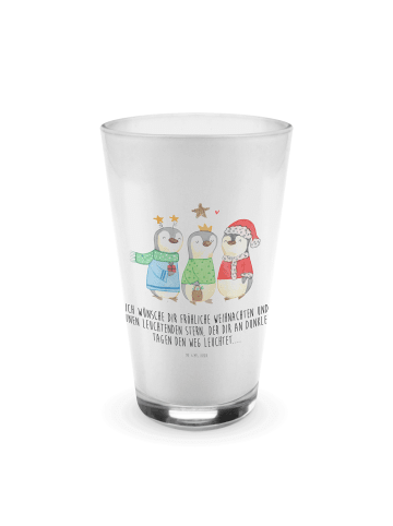Mr. & Mrs. Panda Latte Macchiato Glas Winterzeit Heilige drei Kö... in Transparent