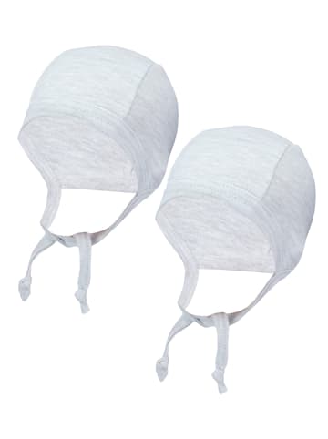 TupTam Unisex Baby Erstlingsmütze zum Binden 2er Pack in grau