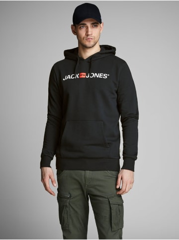 Jack & Jones Corp Sweat Hood Kapuzen Sweatshirt Jumper Reg Fit in Schwarz