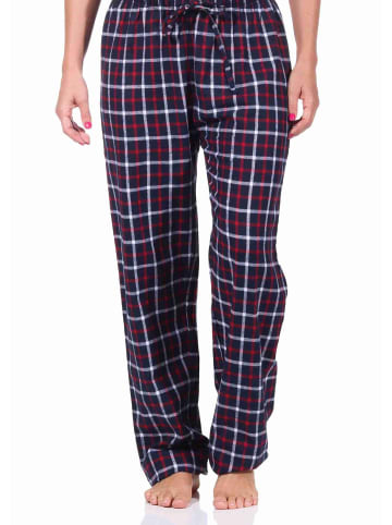 NORMANN Flanell Schlafanzug Hose kariert Baumwolle - 70817 in navy