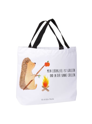 Mr. & Mrs. Panda Tote Bag Igel Grillen mit Spruch in Weiß
