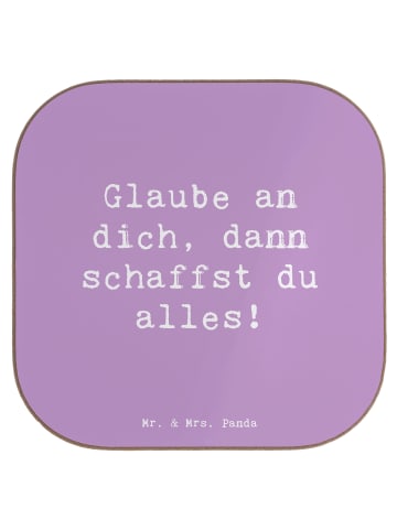 Mr. & Mrs. Panda Untersetzer Spruch Angst überwinden mit Spruch in Lavendeltraum