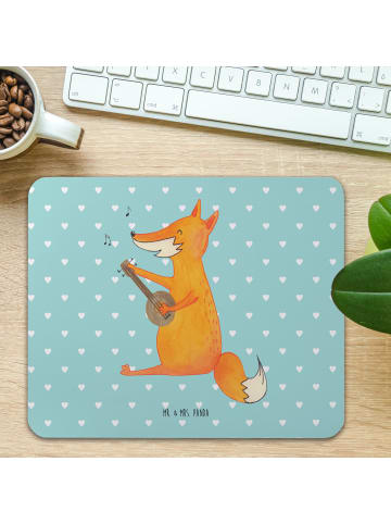 Mr. & Mrs. Panda Mausunterlage Fuchs Gitarre ohne Spruch in Türkis Pastell