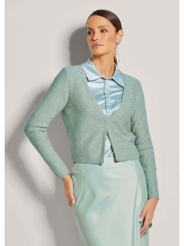 MADELEINE Kurze Bolerojacke mit Glitzer in hellsalbeigrün / silberfarben