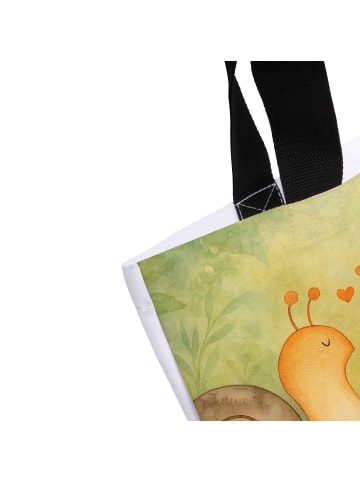 Mr. & Mrs. Panda Shopper Schnecken Liebe Design mit Spruch in Weiß