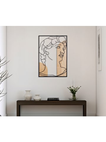 Mauro Ferretti 3D-Dekorplatte in schwarzer Holzoptik, 55 x 2 x 80 cm