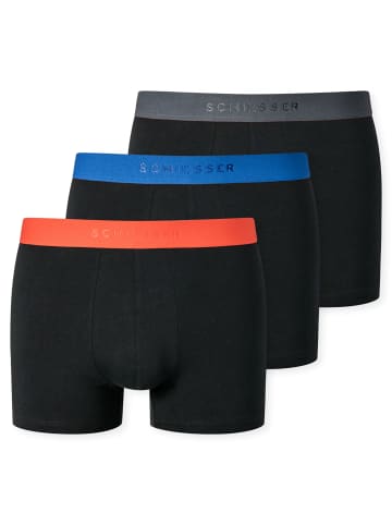 Schiesser Boxershort 3er Pack in Orange/Blau/Grau