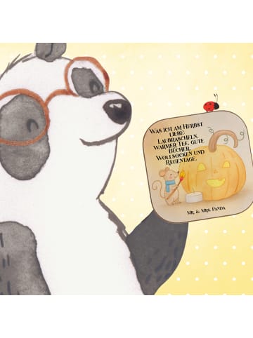 Mr. & Mrs. Panda Bierdeckel Kürbis Maus Design mit Spruch in Weiß