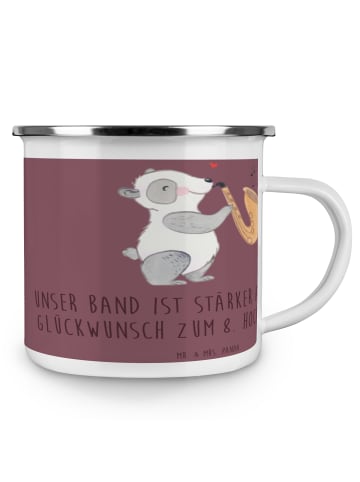 Mr. & Mrs. Panda Camping Emaille Tasse 8. Hochzeitstag Blechhoch... in Kaffa Coffee