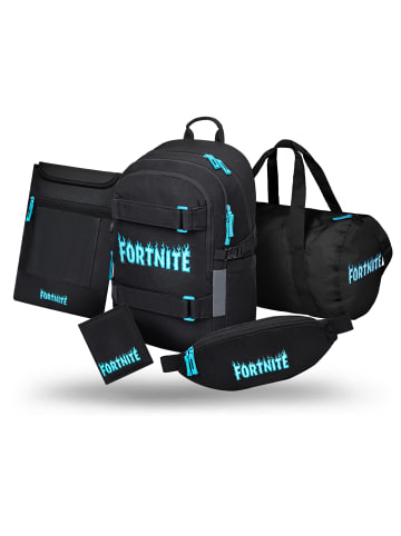 BAAGL 5-tlg. Set: Schulrucksack Skate in Violett Fortnite Blue