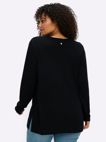 sheego Langarm-Pullover in schwarz