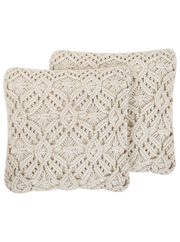 Beliani 2er-Set Dekokissen ESENKOY in Beige