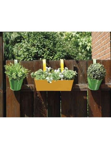 Siena Garden Blumentopf mit Halter, Zinkblech in grün