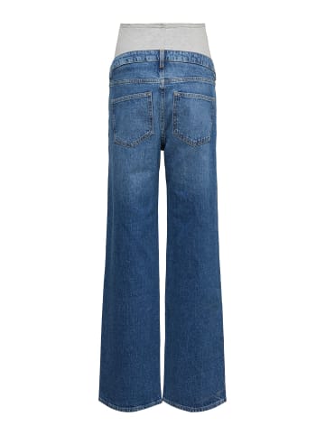 Vero Moda Umstandsjeans mit weitem Bein in Medium Blue Denim