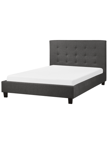 Beliani Doppelbett LA ROCHELLE in Grau/Schwarz - (W) 147 x (H) 109 x (L) 218 cm