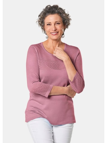 GOLDNER Pullover mit schönem Ajourmuster in magnolie