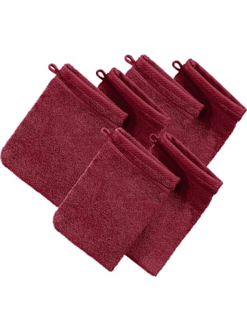 Erwin Müller Frottier Waschhandschuh 6er-Pack Heidelberg in weinrot