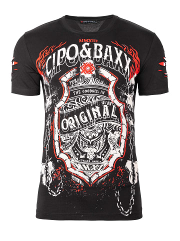 Cipo & Baxx Herren Regular Fit T-Shirt in Black
