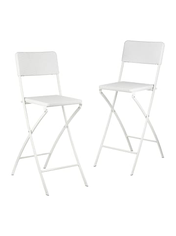 relaxdays 2 x Barhocker in Weiß - (B)44 x (H)115 x (T)63 cm
