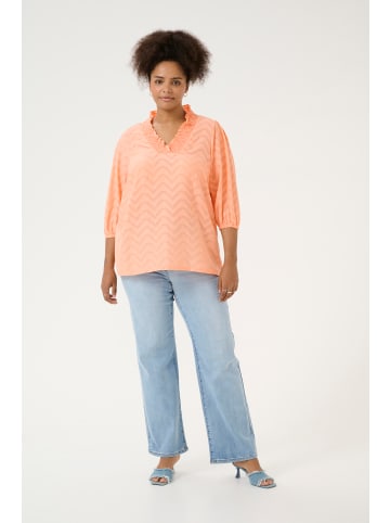 KAFFE curve Langarm-Bluse KCvitana in Peach Nectar