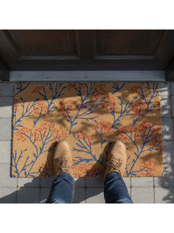 relaxdays Fußmatte "Zweige" in Mehrfarbig - 80 x 50 cm