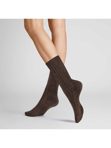 Hudson Socken Winter Plait weich in Brownmel.