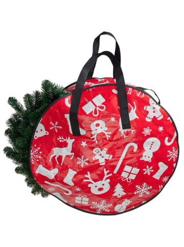 Storage Solutions Tasche für einen Weihnachtskranz in Rot, (B) 19 x (H) 61 x (L) 61 cm