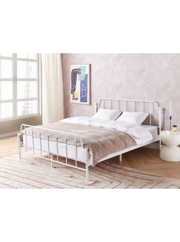 Beliani 2-tlg Doppelbett MAURESSAC in Weiß