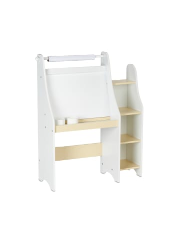 relaxdays Kindertafel in Weiß/ Beige - (B)72 x (H)90 x (T)30 cm