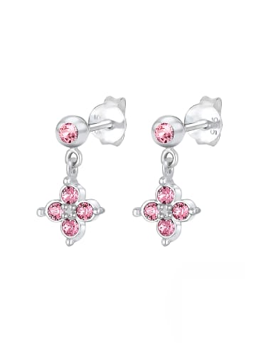 Elli Ohrringe 925 Sterling Silber Blume in Rosa