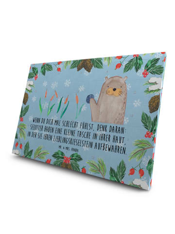 Mr. & Mrs. Panda Tee Adventskalender Otter Stein mit Spruch in Eisblau