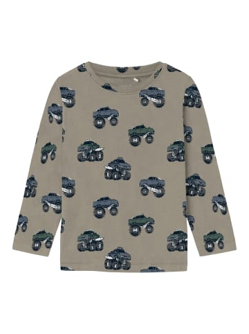 name it Kinder Langarmshirt mit Fahrzeug-Motiven All-Over-Print in Beige-2